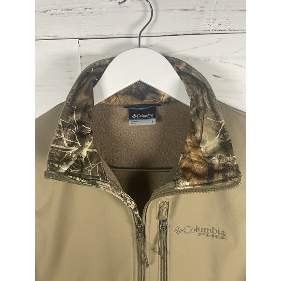 Columbia Jacket Men’s Small Tan PHG Ascender II Softshell Full Zip Camo Hunting - Picture 7 of 11